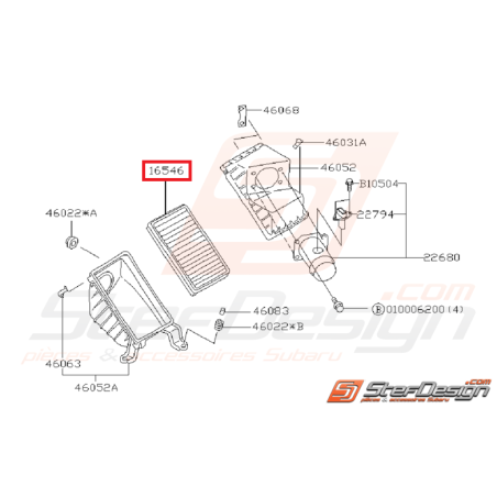 filtre à air ORIGINE SUBARU pour GT 93-00 et WRX/STI 01-07