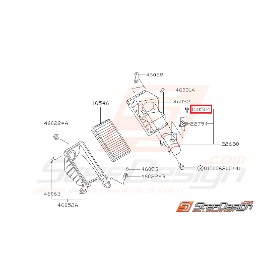Vis de fixation de débitmètre SUBARU GT 99-00