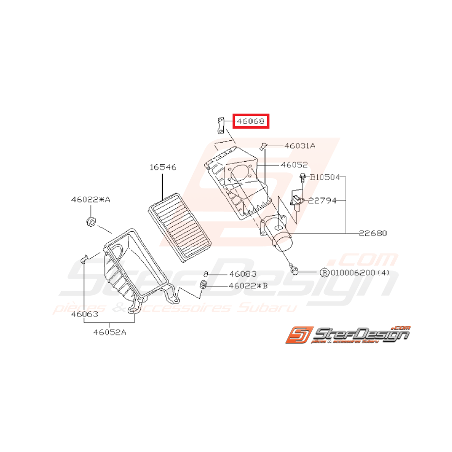 Guide Boite a Air Subaru Impreza GT 1999- 2000