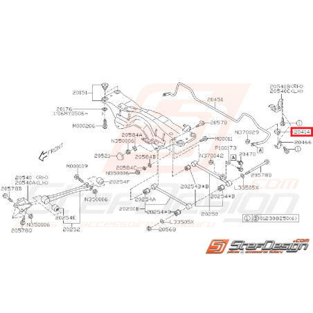 Silent bloc de barre anti-roulis arrière origine WRX et STI 03-06