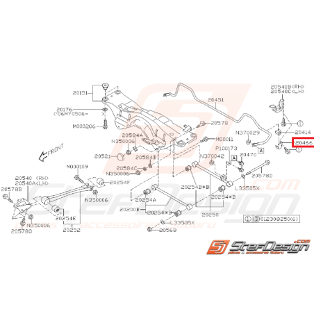 Support silent bloc barre stabilisatrice WRX/STI 04-07