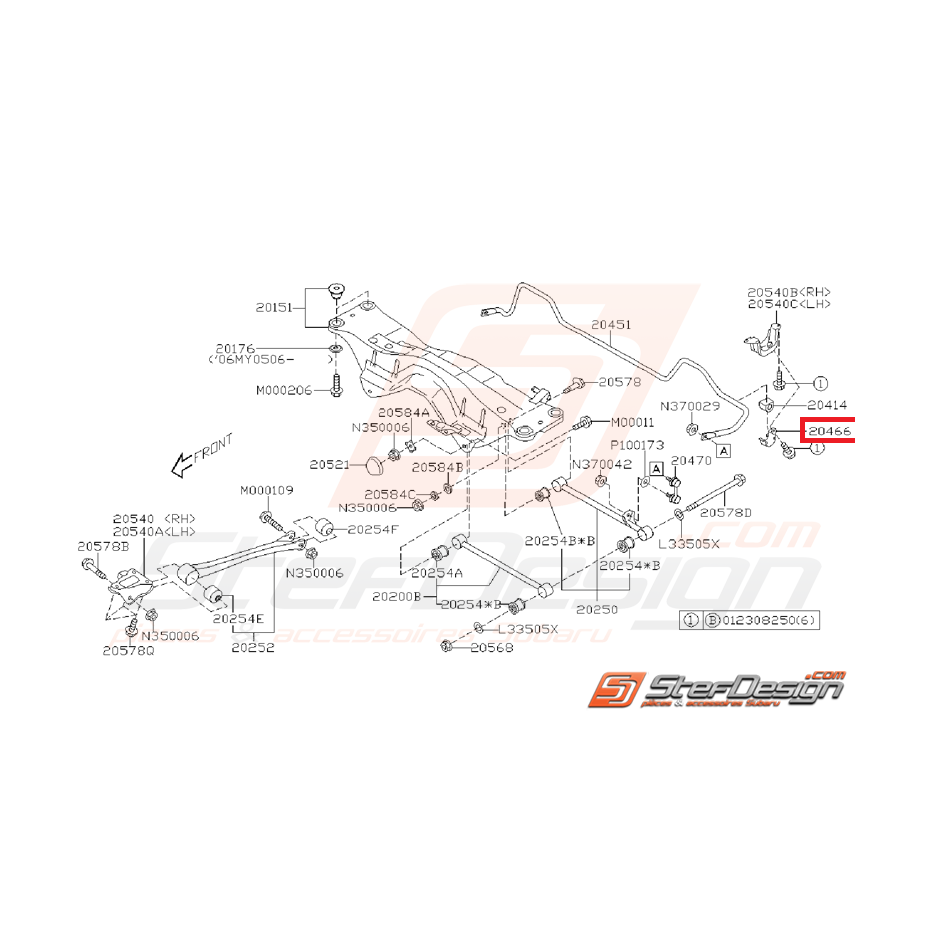 Support silent bloc barre stabilisatrice WRX/STI 04-07