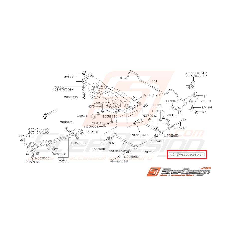 Vis fixation silent bloc barre stabilisatrice WRX/STI 01-07