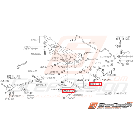 silent bloc de tirant arrière origine subaru GT 96-00