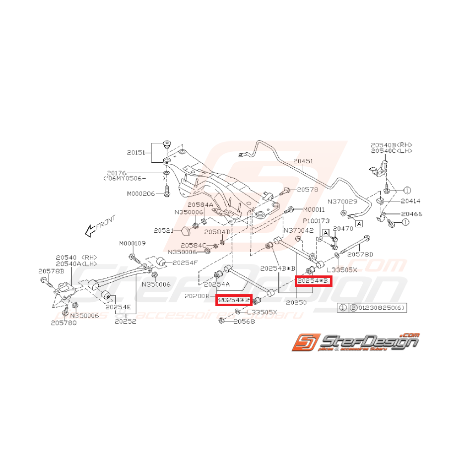 silent bloc de tirant arrière origine subaru GT 96-00