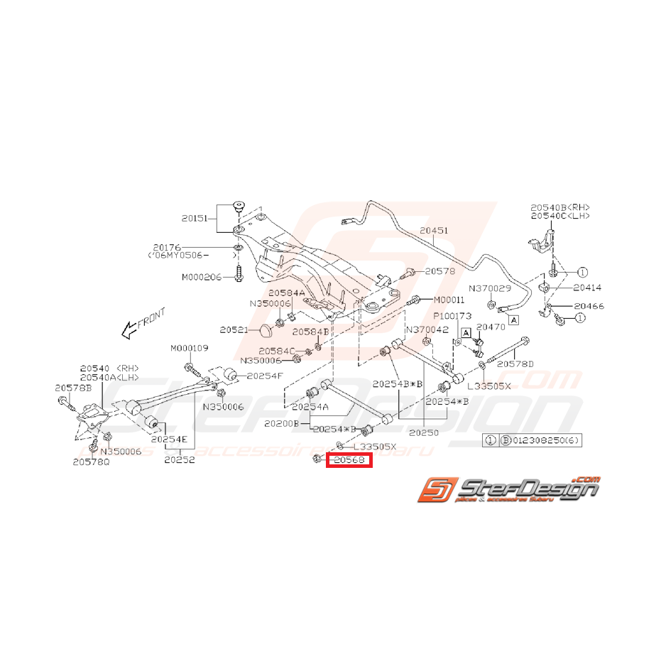 Ecrou de vis tirant arrière et d'amortisseur