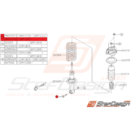 Boulon Amortisseur Arrière Subaru STI 12/2013 - 2014