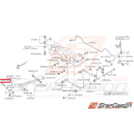 Vis de triangle avant pour GT 93-96 et WRX/STI 2001-2002 Vis de triangle avant pour GT 93-96 et WRX/STI 2001-2002