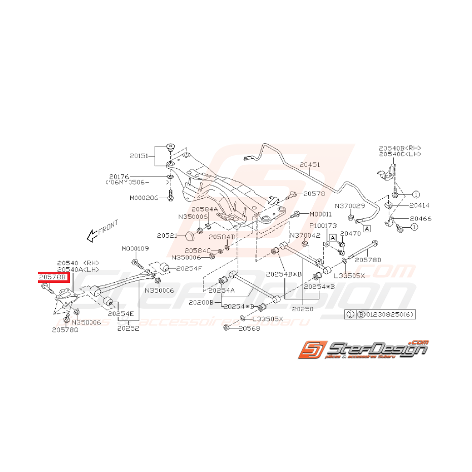 Vis de triangle avant pour GT 93-96 et WRX/STI 2001-2002
