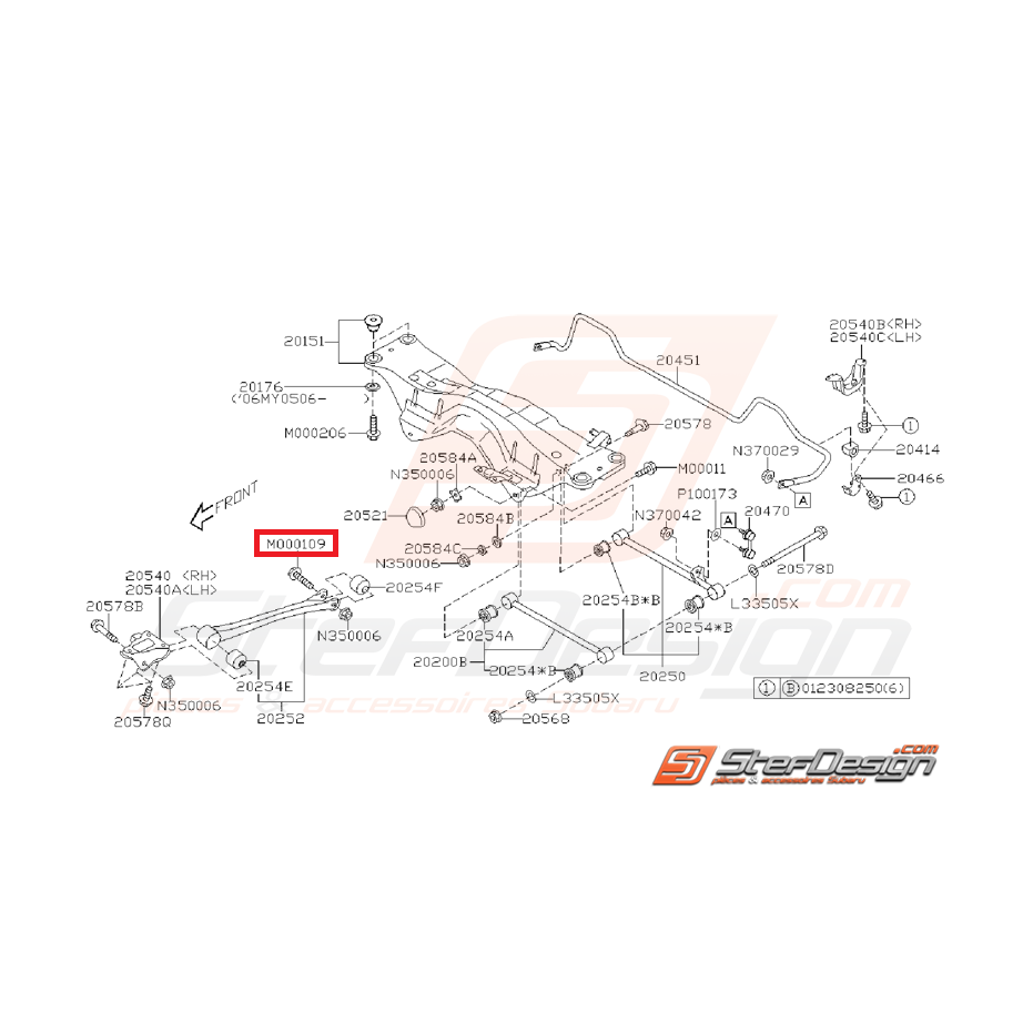 Vis de fixation bras de renfort GT 93-00 WRX/STI 01-07