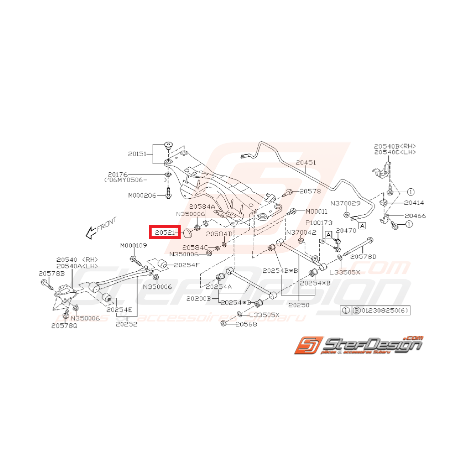 Capuchon liaison latérale train arrière GT 93-00 WRX/STI 01-07 Capuchon liaison latérale train arrière GT 93-00 WRX/STI 01-07
