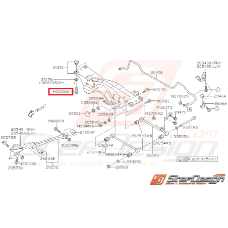 Vis fixation berceau arrière WRX/STI 01-07