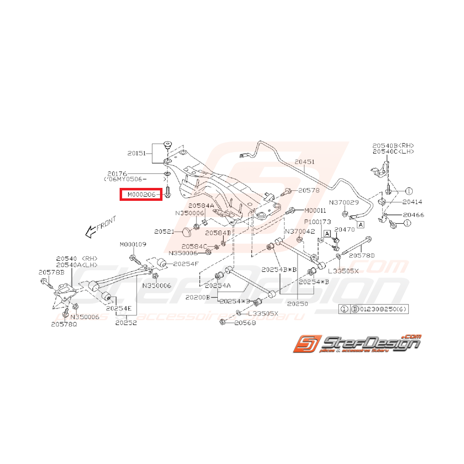 Vis fixation berceau arrière WRX/STI 01-07 Vis fixation berceau arrière WRX/STI 01-07