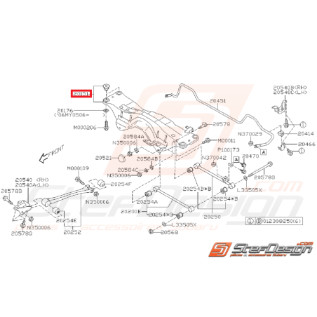 Berceau arrière STI 06-07 WRX 01-07