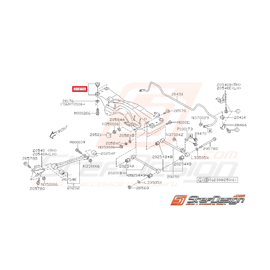 Berceau arrière STI 06-07 WRX 01-07 Berceau arrière STI 06-07 WRX 01-07