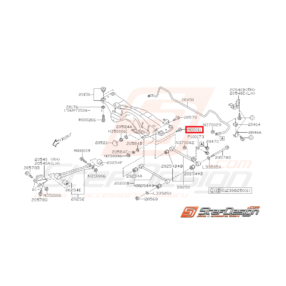 Vis suspension arrière GT 93-00 WRX/STI 01-07