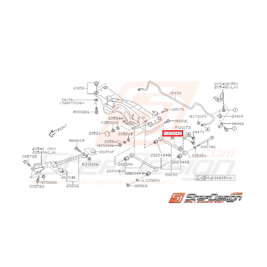 Écrou pare choc arrière SUBARU WRX/STI 08-14