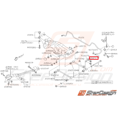 Links arrière origine SUBARU STI 04-07