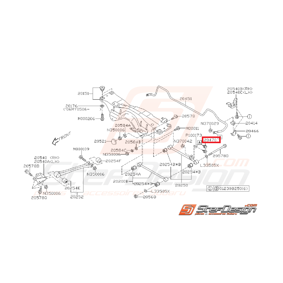 Links arrière origine SUBARU STI 04-07