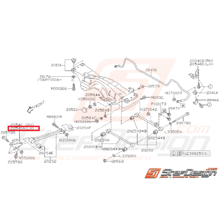 Support de bras de renfort SUBARU WRX/STI 03-07