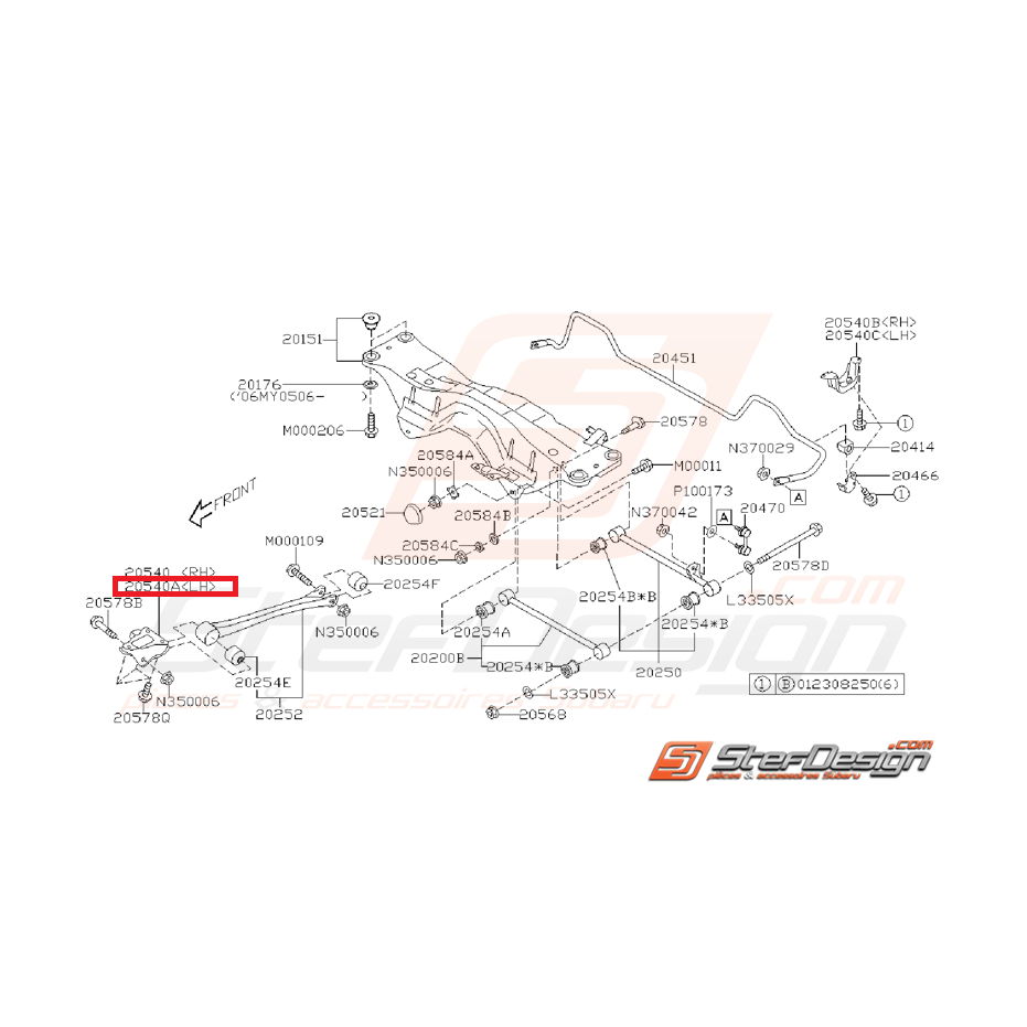 Support de bras de renfort SUBARU WRX/STI 03-07