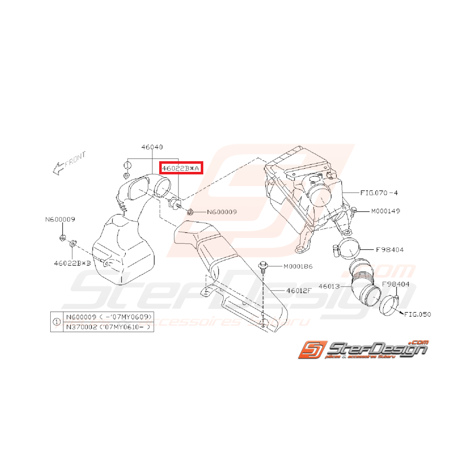 Entretoise boite a air WRX/STI 08-14