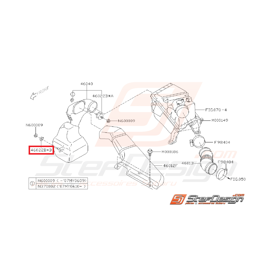 Caoutchouc entretoise boite à air GT 97-00