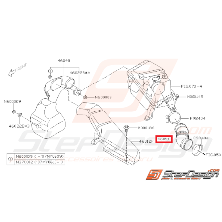 Durite d'admission origine SUBARU Boite a air/Induction STI 01-07