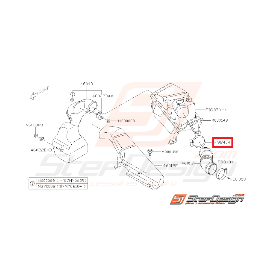 Collier fixation conduit boite a air subaru WRX/STI 01-14 Collier fixation conduit boite a air subaru WRX/STI 01-14