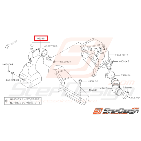 Résonateur boite à air subaru WRX/STI 05-07