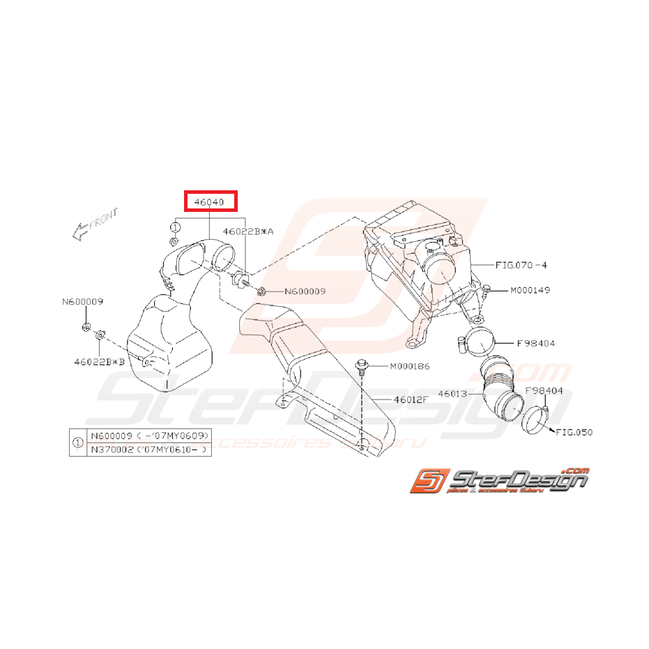 Résonateur boite à air subaru WRX/STI 05-07