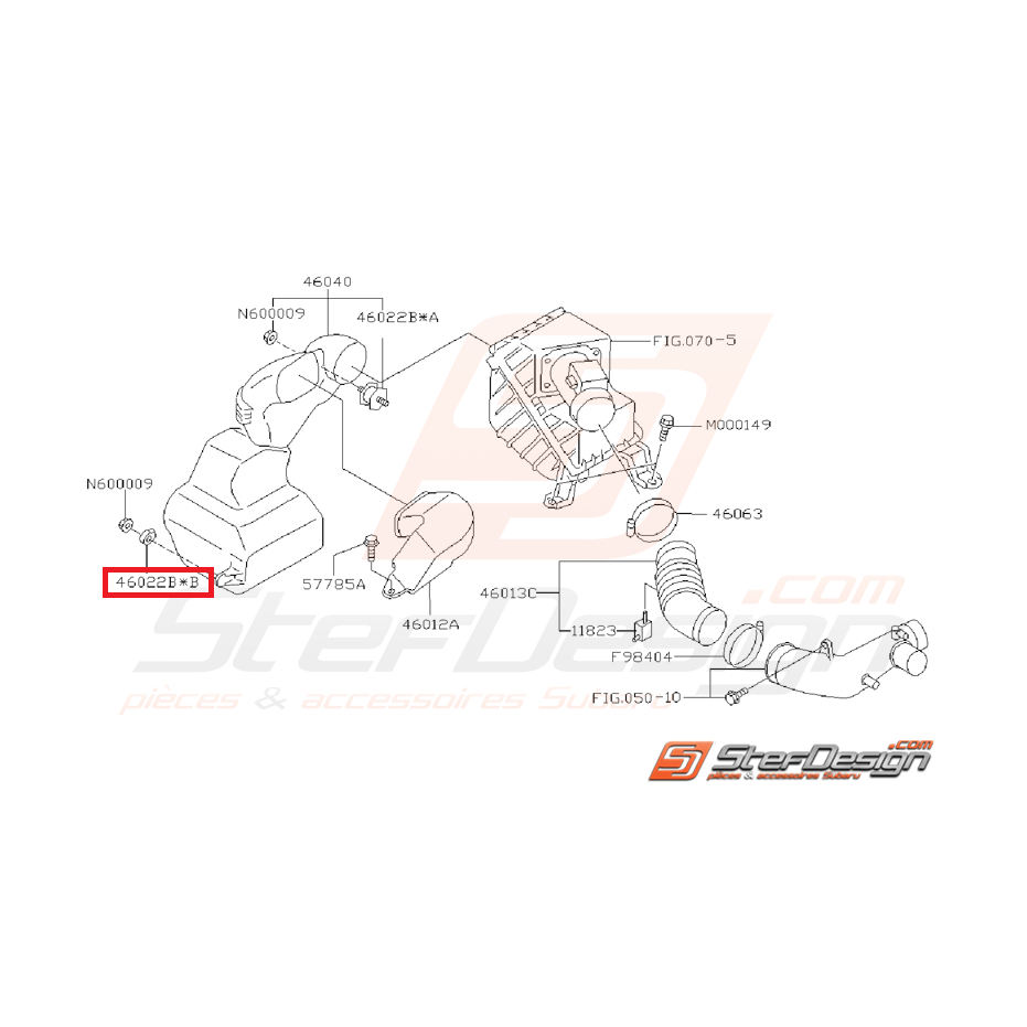 Caoutchouc entretoise boite à air GT 97-00