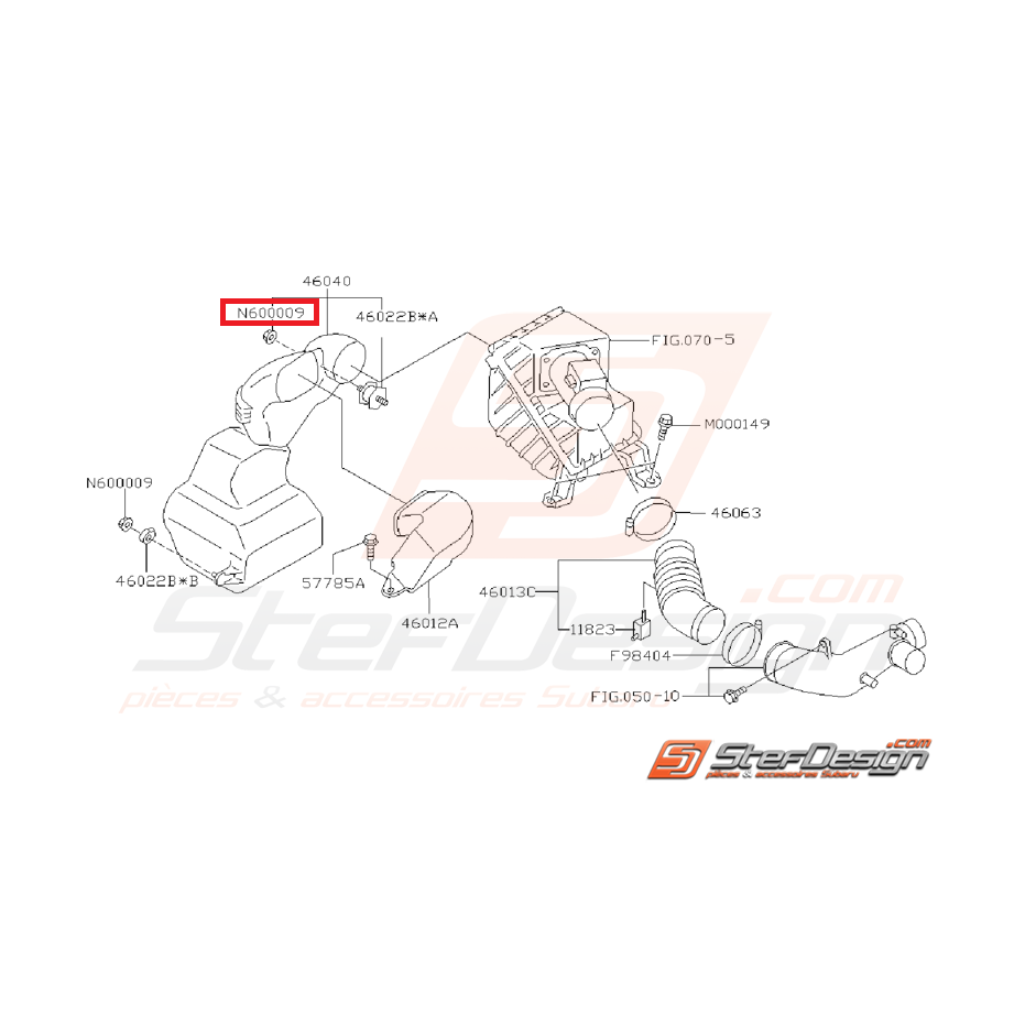 Écrou stabilisateur gauche boite a air GT 93-00