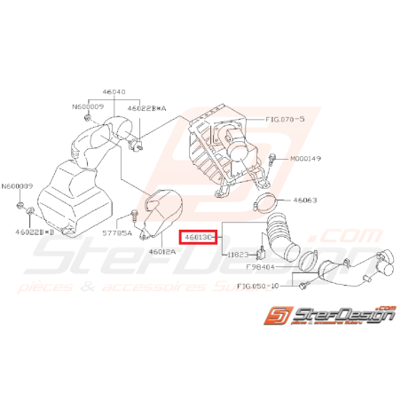Durite d'air boite a air subaru GT 99-00