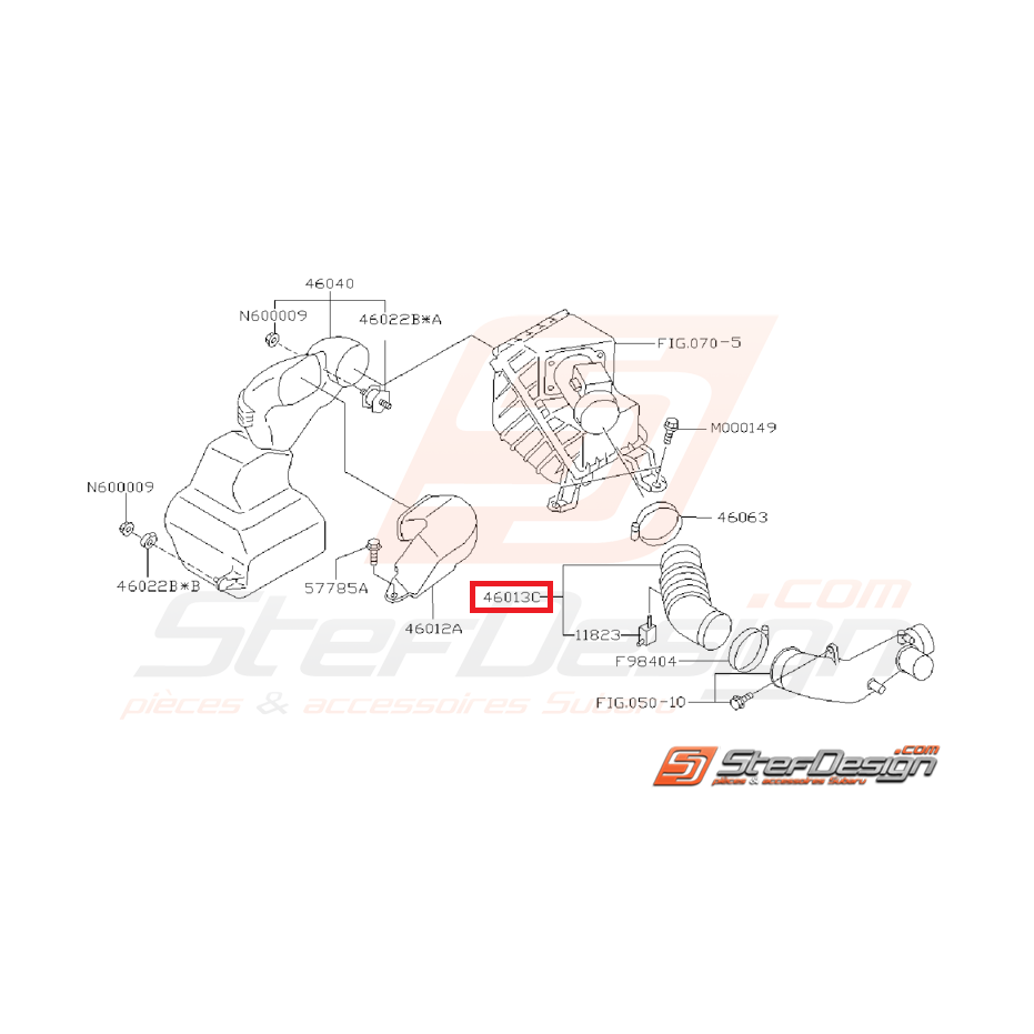 Durite d'air boite a air subaru GT 99-00