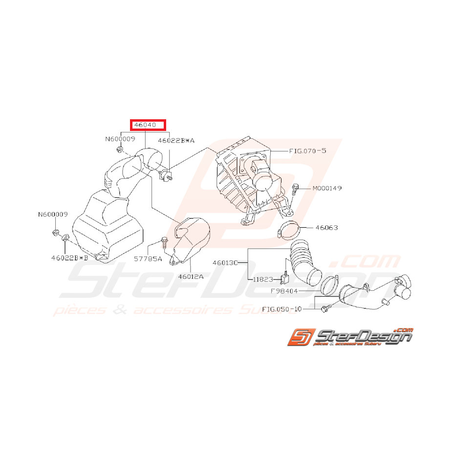 Résonateur d'air SUBARU GT 97-00 Résonateur d'air SUBARU GT 97-00