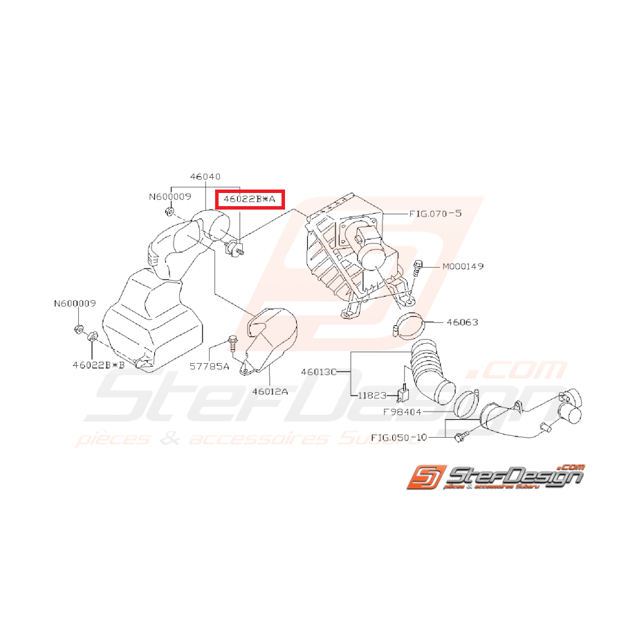 Entretoise boite a air WRX/STI 08-14