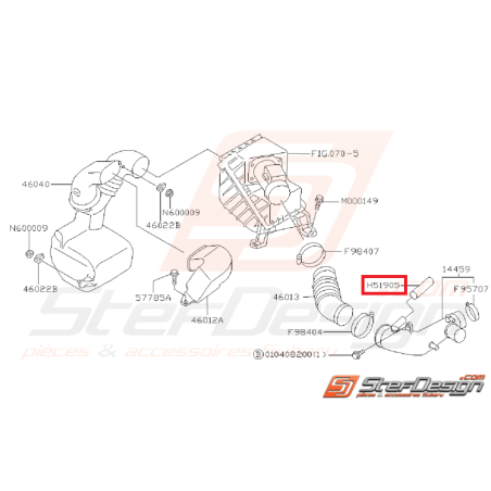 Durite sortie de boite a air GT 97-98