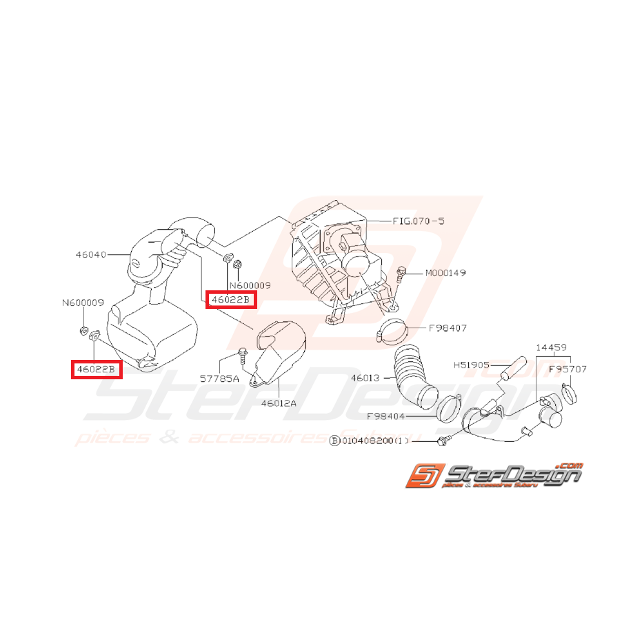 Caoutchouc entretoise boite à air GT 97-00