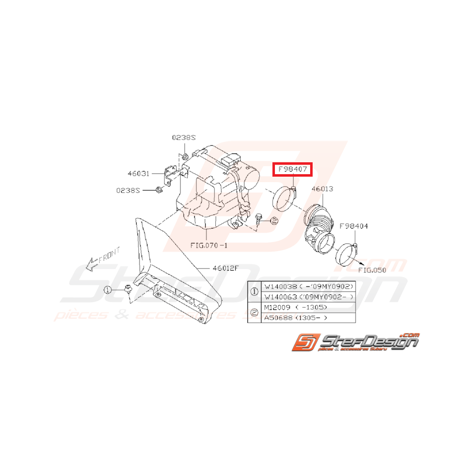Collier durite boite a air SUBARU IMPREZA GT 93-00 WRX/STI 01-14 Collier durite boite a air SUBARU IMPREZA GT 93-00 WRX/STI 01-14