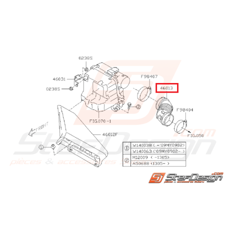 Durite admission boite a air WRX/STI 08-14