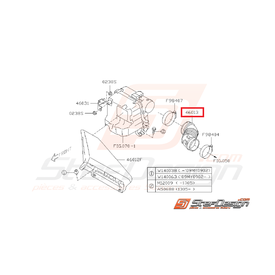 Durite admission boite a air WRX/STI 08-14