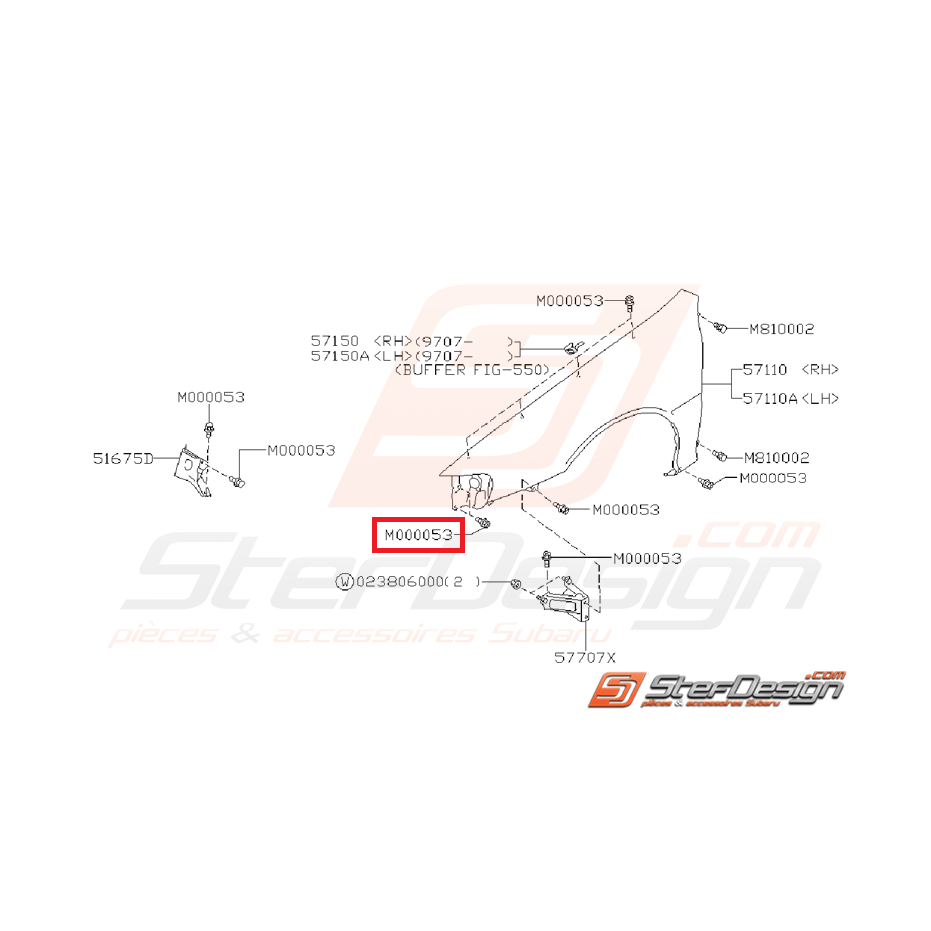 Vis fixation d' aile avant subaru GT 93-00 Vis fixation d' aile avant subaru GT 93-00