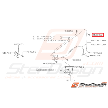 Vis porte avant GT 96 STI 03-05