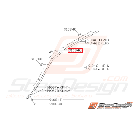 Agrafe de baguette de toit subaru GT 93-00