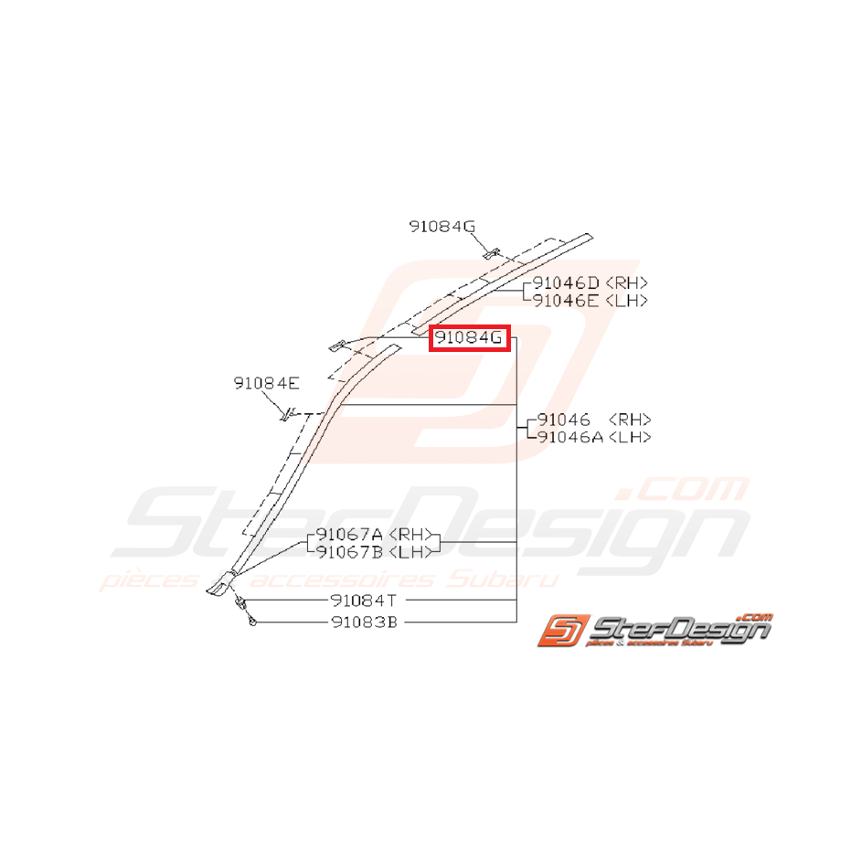 Agrafe de baguette de toit subaru GT 93-00 Agrafe de baguette de toit subaru GT 93-00