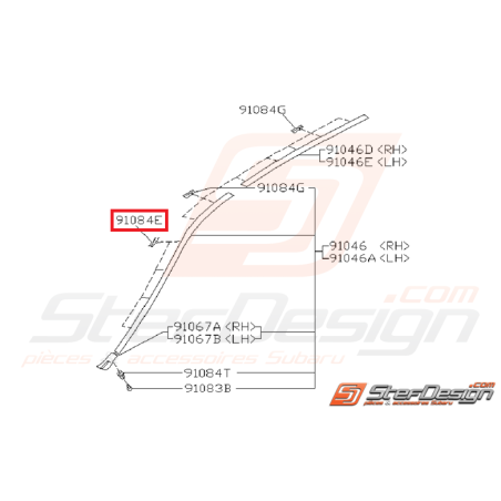 Agrafe de baguette de toit subaru GT 93-00