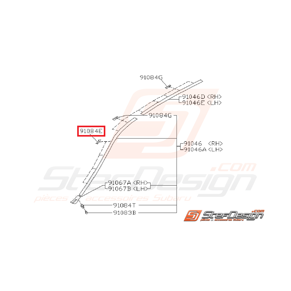 Agrafe de baguette de toit subaru GT 93-00