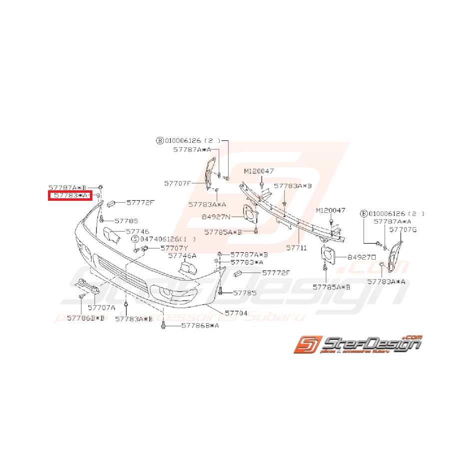 Clips fixation pare choc GT 93-98