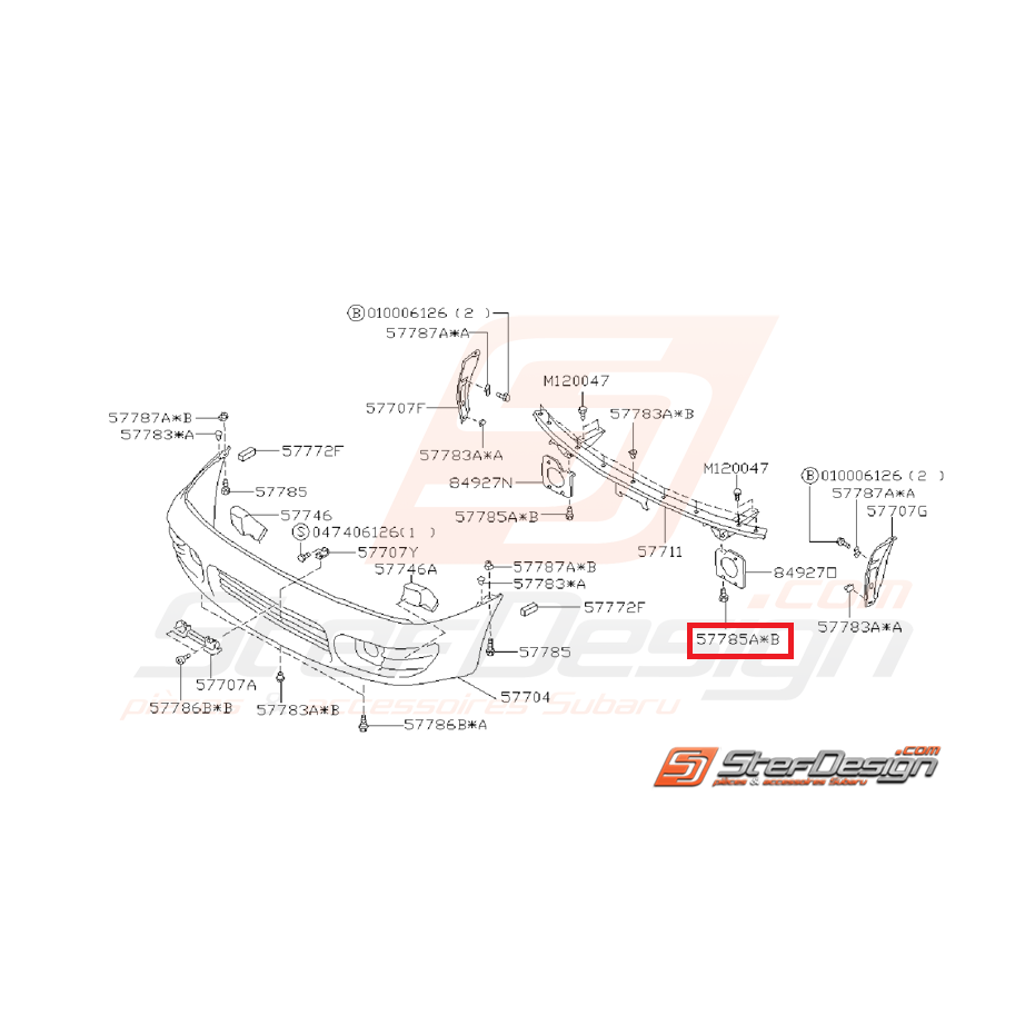 Vis support anti-brouillard SUBARU IMPREZA GT 93-98